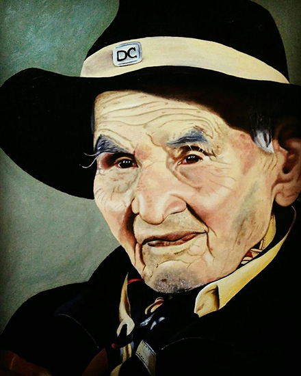 Abuelo Marcos, óleo sobre lienzo 60x90cm