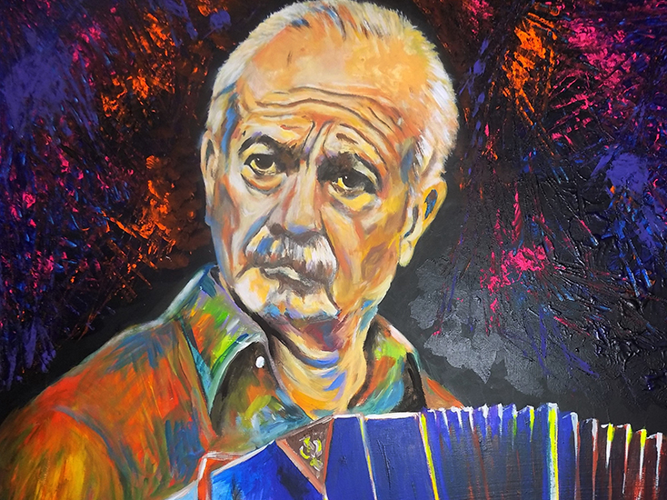 El maestro Piazzola. 100x120, técnica mixta