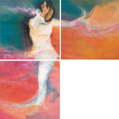 Danza con la Vida. Tríptico. Acrílico. 100x100