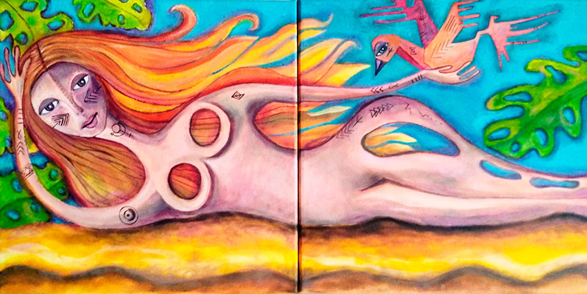 Goddess. Acrílico sobre tela. 30x60