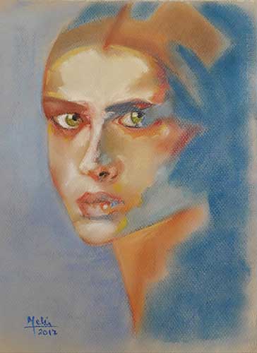 Intriga, Tiza pastel sobre cartón ,  32 X 25 cm