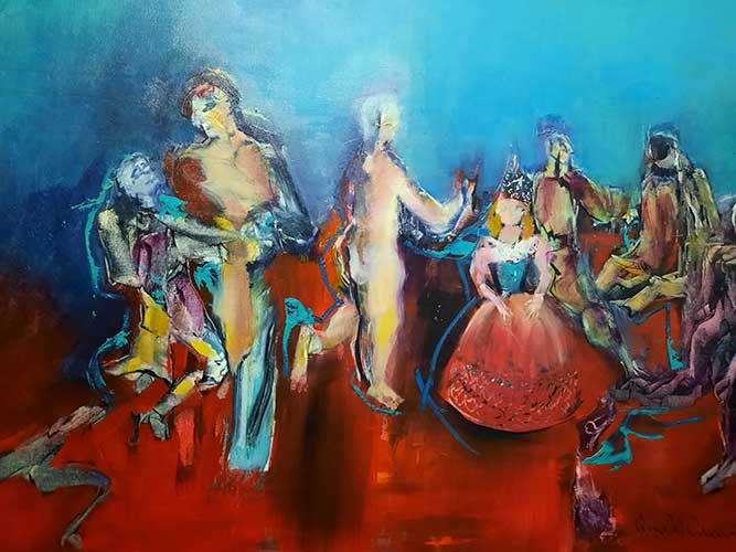 El baile de los tiempos, óleo, 100 x 120	