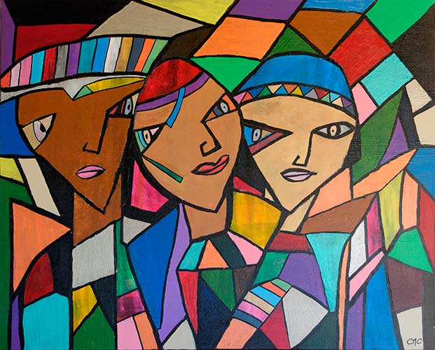 Mujeres nómadas. Acrílico 65x81