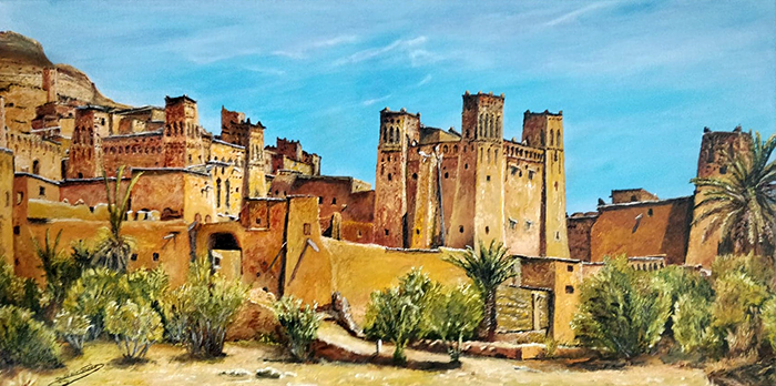 Ait Ben Haddou. Acrílico. 40x80 	