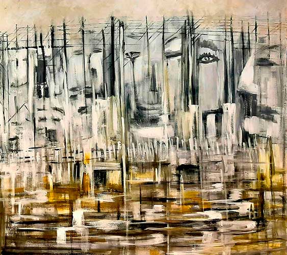Caminos. Técnica Acrílico..espátula y pincel sobre tela 120×110	