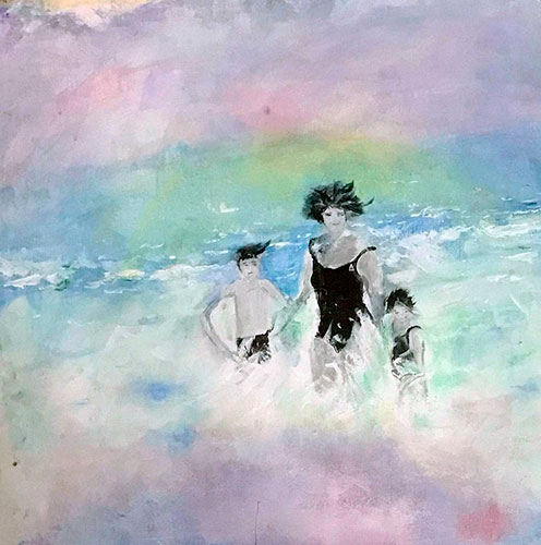 Espuma, acrílico sobre tela, 40 x 50	